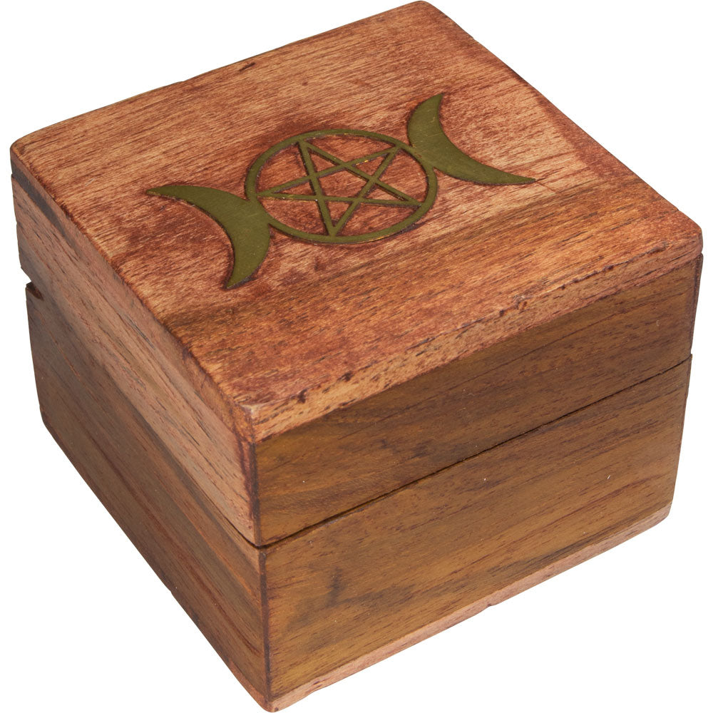 Acacia Wood Brass Inlay Box