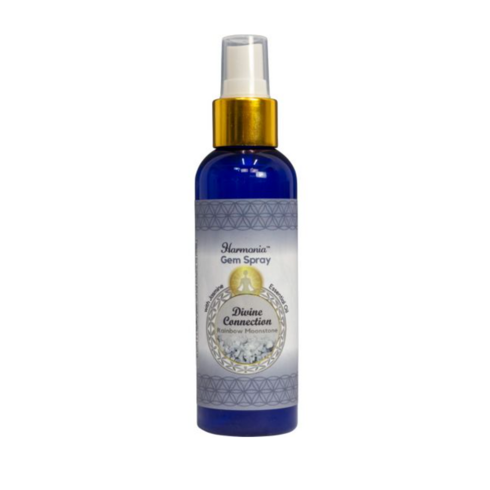 Divine Connection Rainbow Moonstone and Jasmine Harmonia Gem Spray - Celestial Aroma for Spiritual Attunement