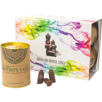 Goloka White Sage Backflow Incense Cones