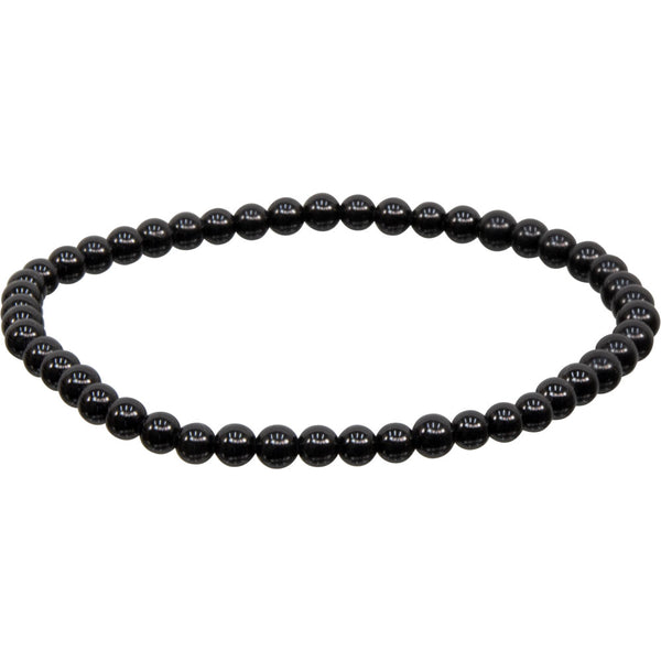 Black Tourmaline 4mm Bead Gemstone Bracelet