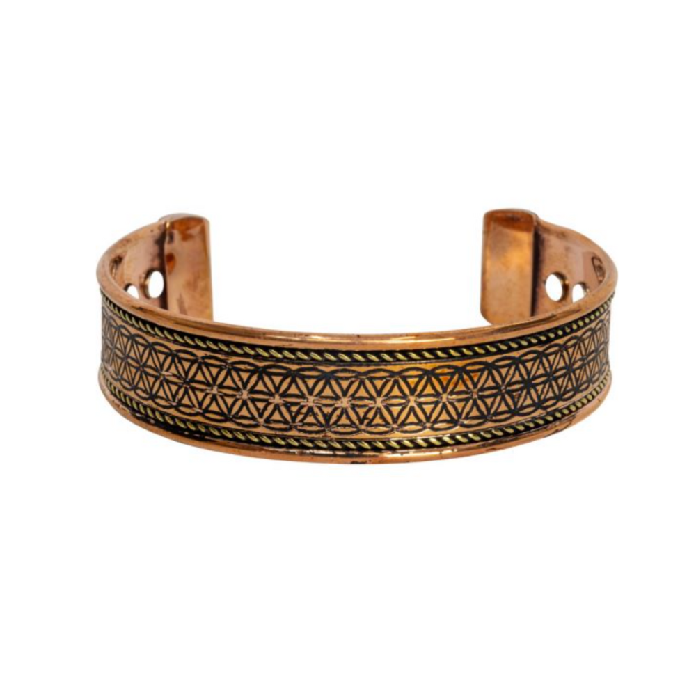 Flower of Life Magnetic Copper Bracelet – Harmonizing Design Meets Therapeutic Craftsmanship