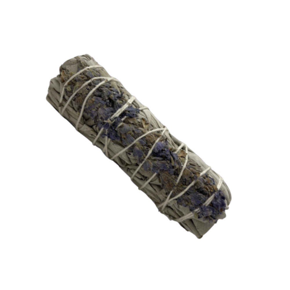 White Sage and Lavender Smudge Stick Small 4”