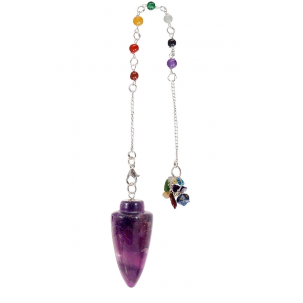 Curved Amethyst Chakra Pendulum