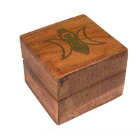 Acacia Wood Brass Inlay Box