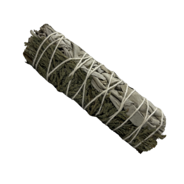Cleanse your space and protect your energy with a 4" White Sage & Cedar Smudge Stick. Perfect for grounding, clarity, and ritual purification.