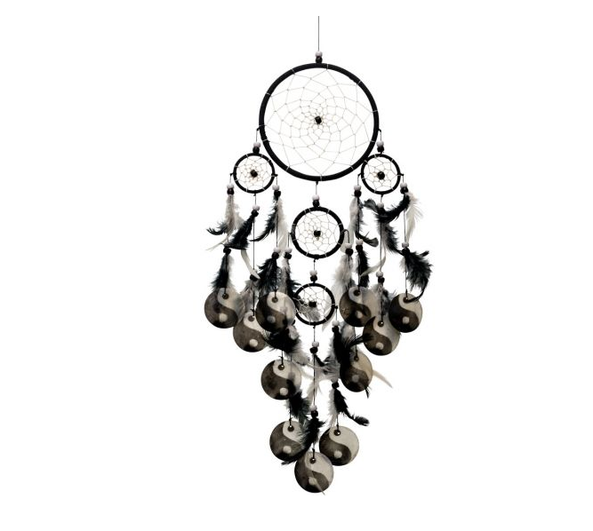 Black & White Yin Yang Shells Dreamcatcher