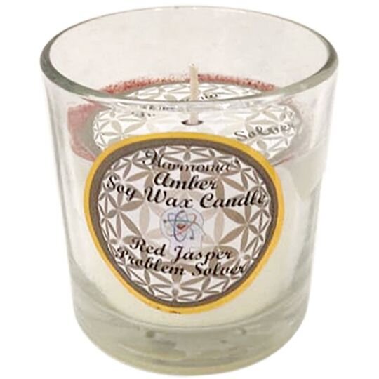 Harmonia Problem Solver Tiger Eye Soy Gem Votive Candle | My Little Magic Shop
