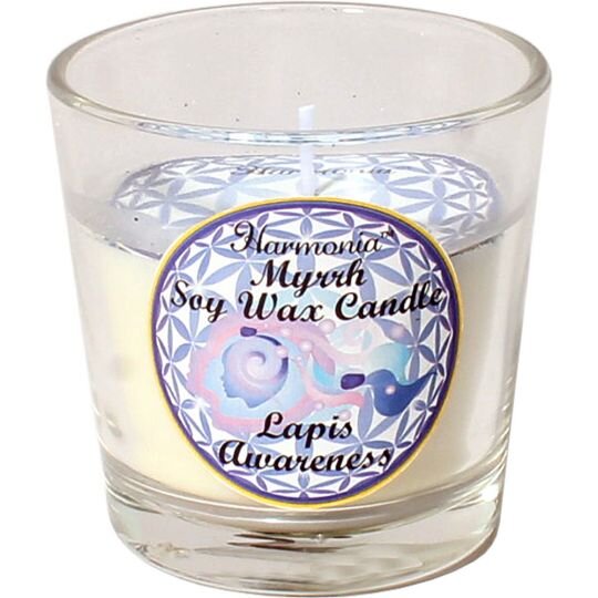 Harmonia Soy Gem Votive Awareness Lapis Lazuli Candle | My Little Magic Shop
