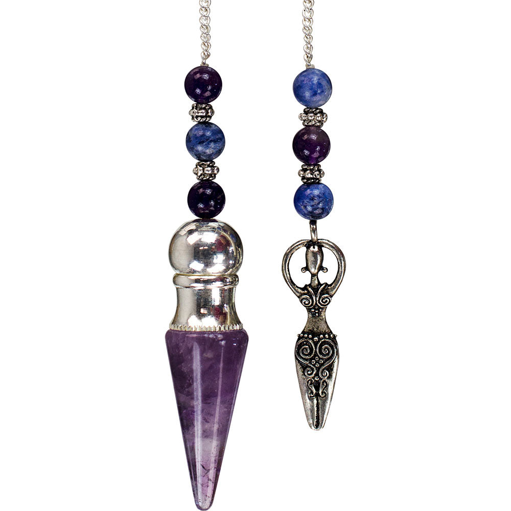 Amethyst Chamber Goddess Pendulum