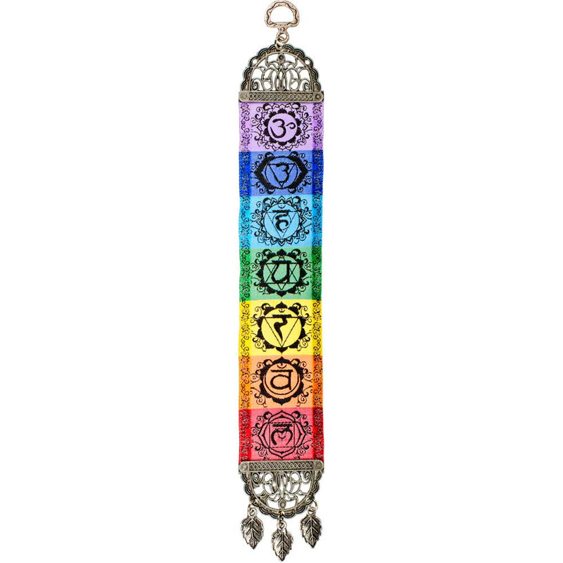 Colorful Designing Door Hanging Woven Narrow Carpet Art with 7 Chakras | My Little Magic Shop