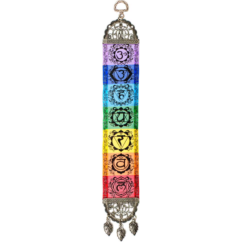 Colorful Designing Door Hanging Woven Narrow Carpet Art with 7 Chakras | My Little Magic Shop