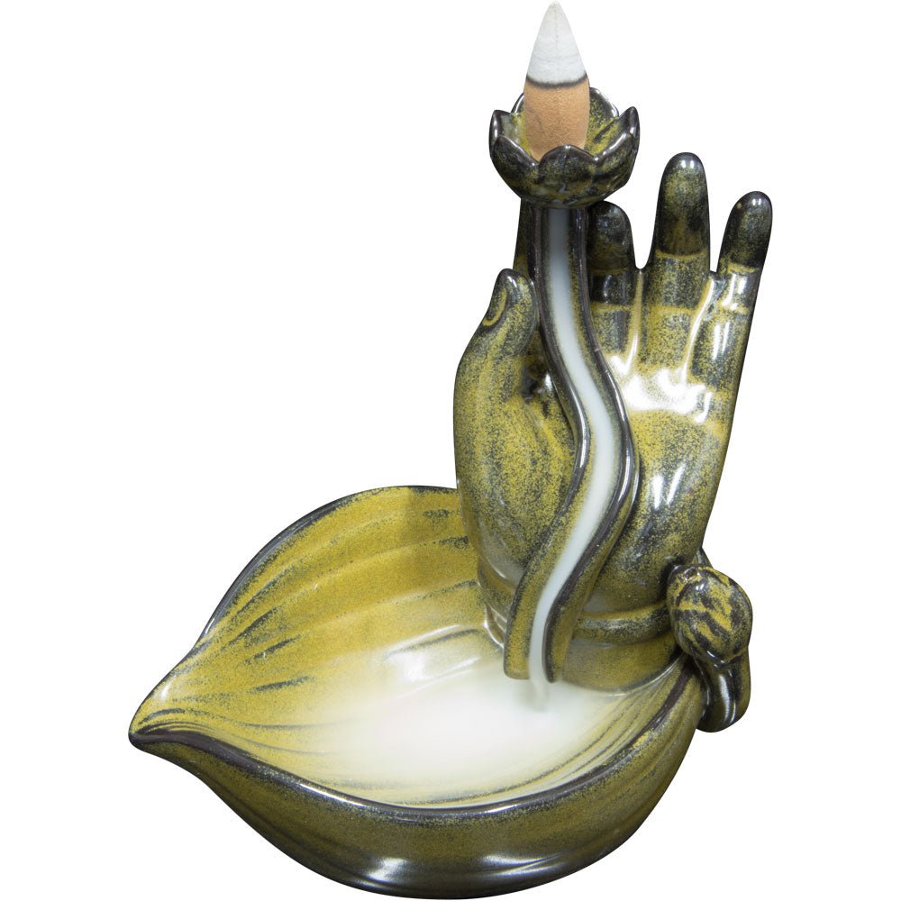 Mudra Hand Ceramic Backflow Incense Burner | My Little Magic Shop