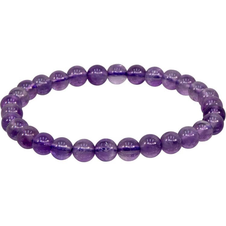 Amethyst 8mm Bead Gemstone Bracelet