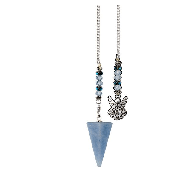 Angelite Hexagonal Pendulum with Dragonfly Charm