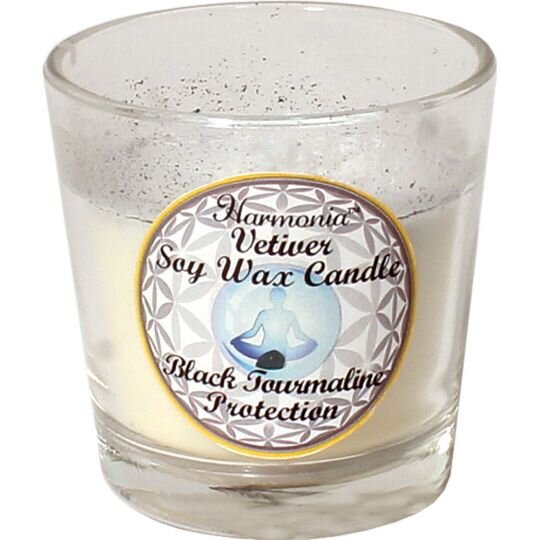 Protection Black Tourmaline Harmonia Soy Gem Votive Candle | My Little Magic Shop
