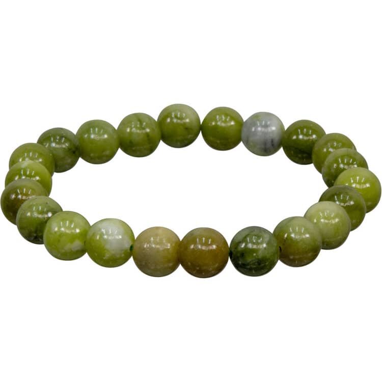 Chinese Jade 8mm Bead Gemstone Bracelet