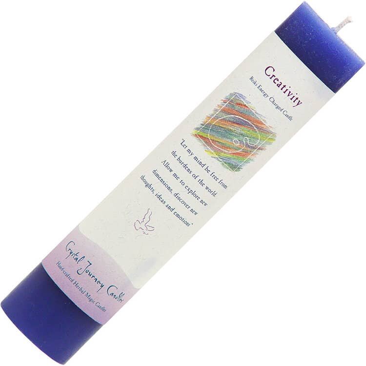 Creativity Reiki Herbal Pillar Candle | My Little Magic Shop