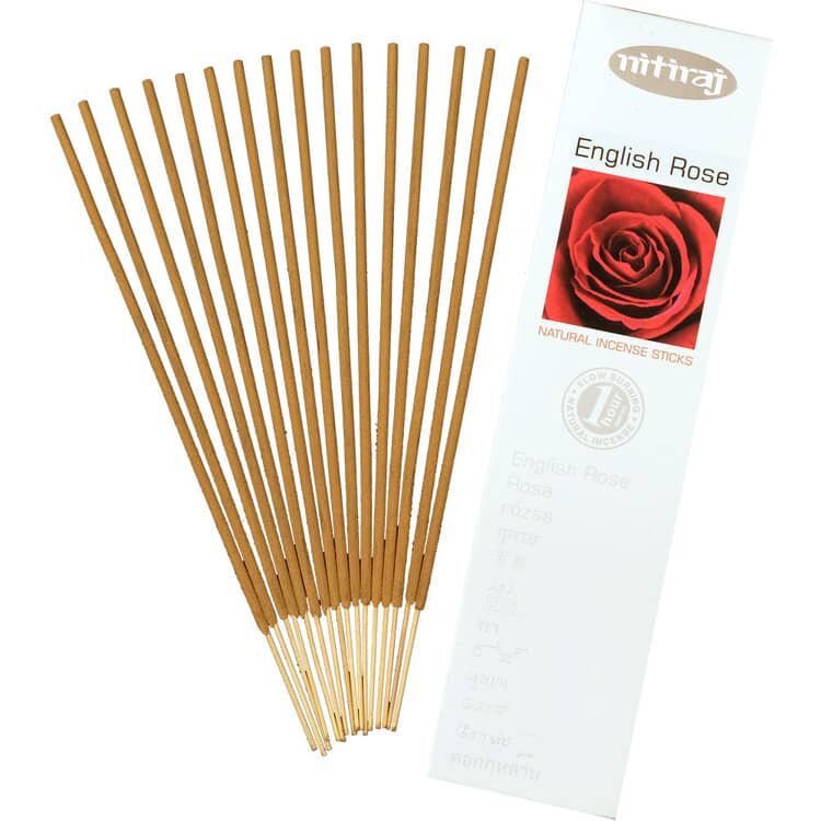 Nitiraj Platinum Fair Trade English Rose Masala Incense | My Little Magic Shop