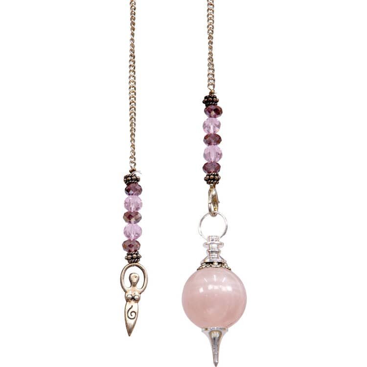 Rose Quartz Goddess Sephoroton Pendulum | My Little Magic Shop