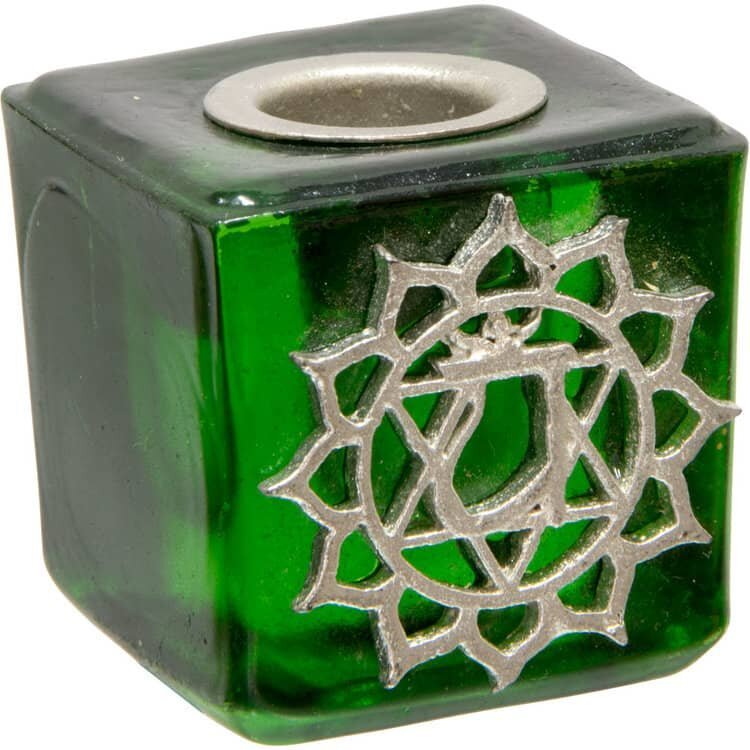 Heart Chakra Mini Glass Candle Holder | My Little Magic Shop