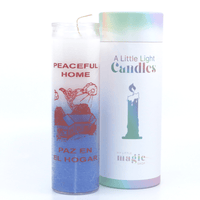 Peaceful Home 7 Day Candles - Unscented White and Blue Mini Ritual Candle | My Little Magic Shop