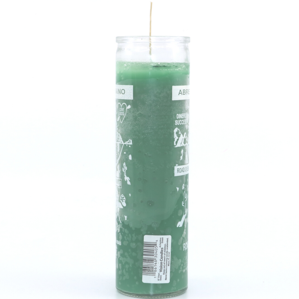 Road Opener 7 Day Magic Ritual Candle in Green