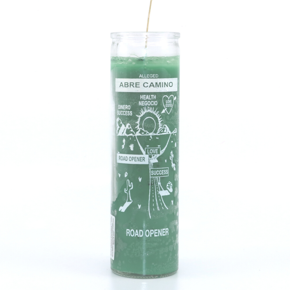 Road Opener 7 Day Magic Ritual Candle in Green