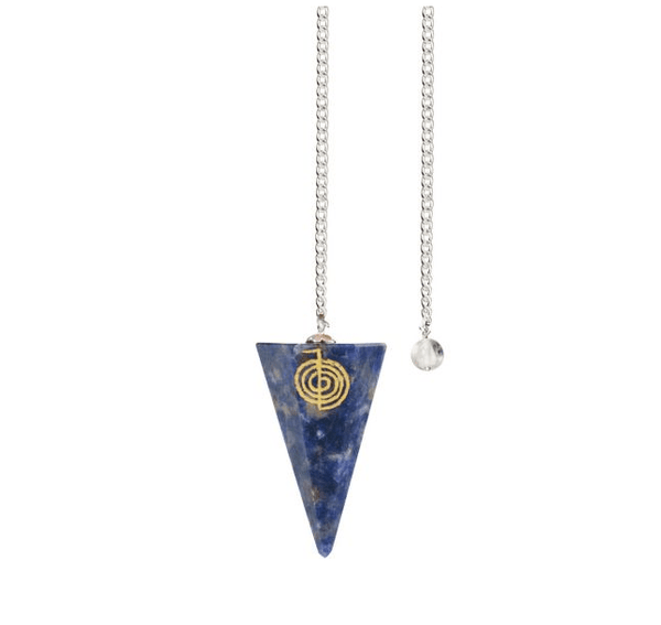 Sodalite Cho-Ku-Rei Engraved Hexagonal Pendulum | My Little Magic Shop