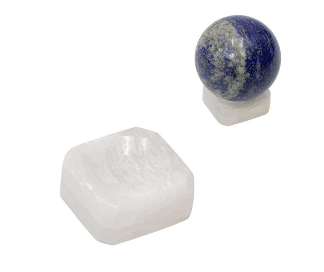 Square Selenite Sphere Stand | My Little Magic Shop