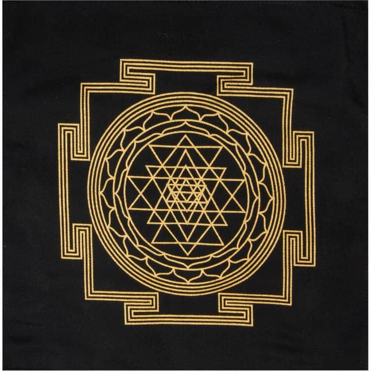 Sri Yantra Printed Cotton Crystal Grid | My Little Magic Shop