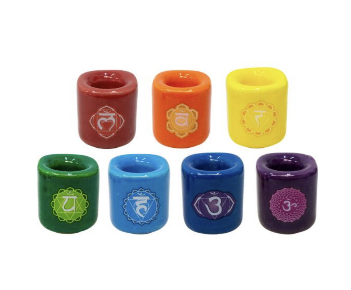 Chakra Ceramic Chime Candle Holder