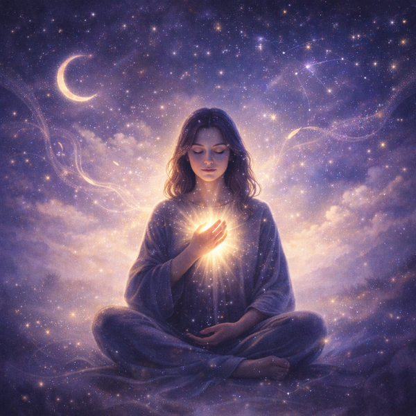 Soft celestial illustration symbolizing intuition, inner wisdom, and trusting the quiet voice within.