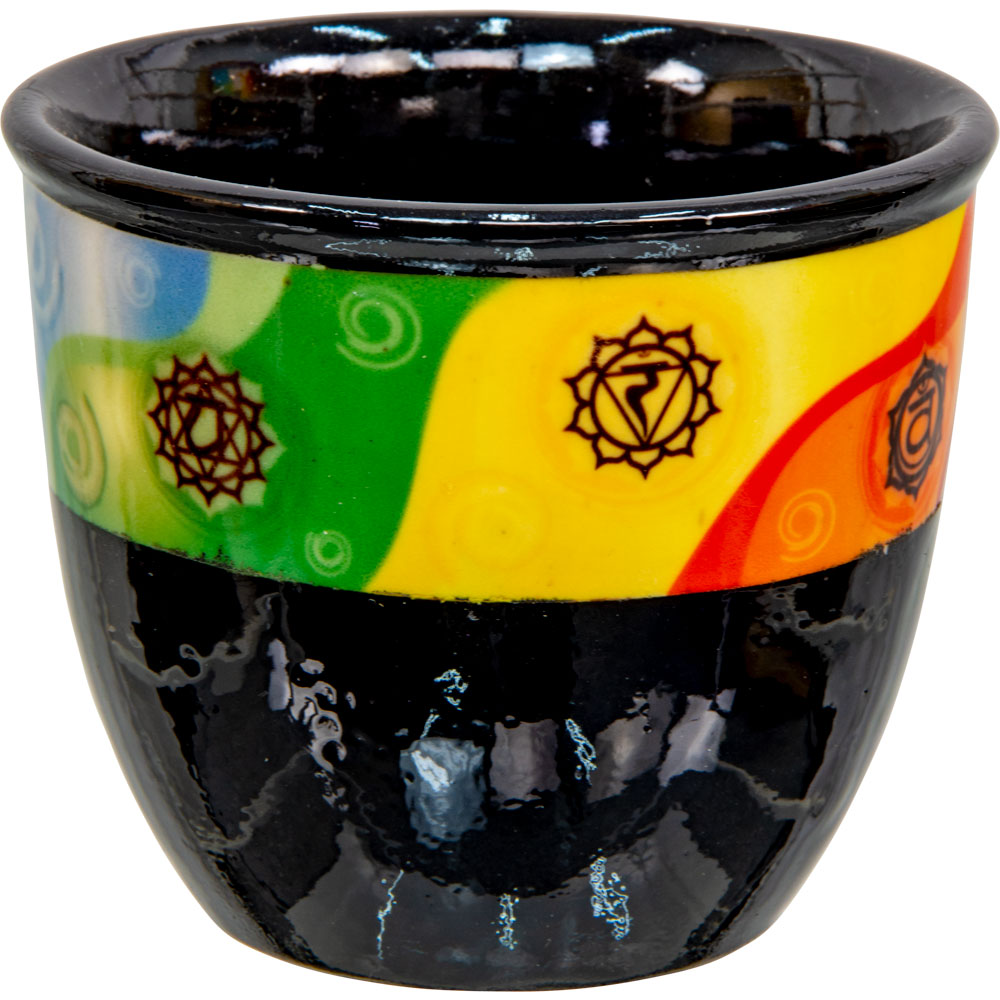 Small Chakra Ceramic Smudge Pot