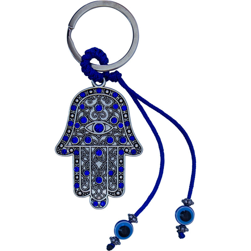 Fatima Hand w/ Gems Evil Eye Talisman Key Ring