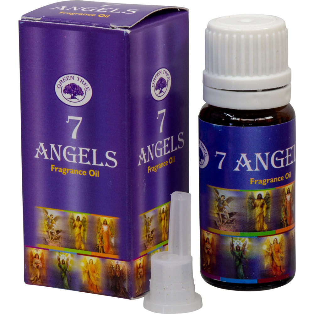 10 ml bottle of 7 Angels Fragrance Oil—delicate floral-resin aroma for burners, ritual ambiance, and angelic presence.