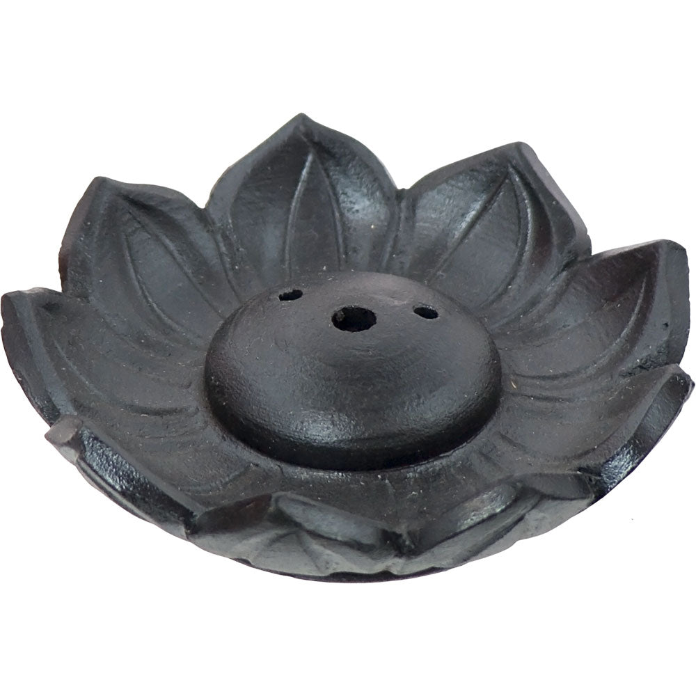 Lotus Black Ceramic Incense Burner