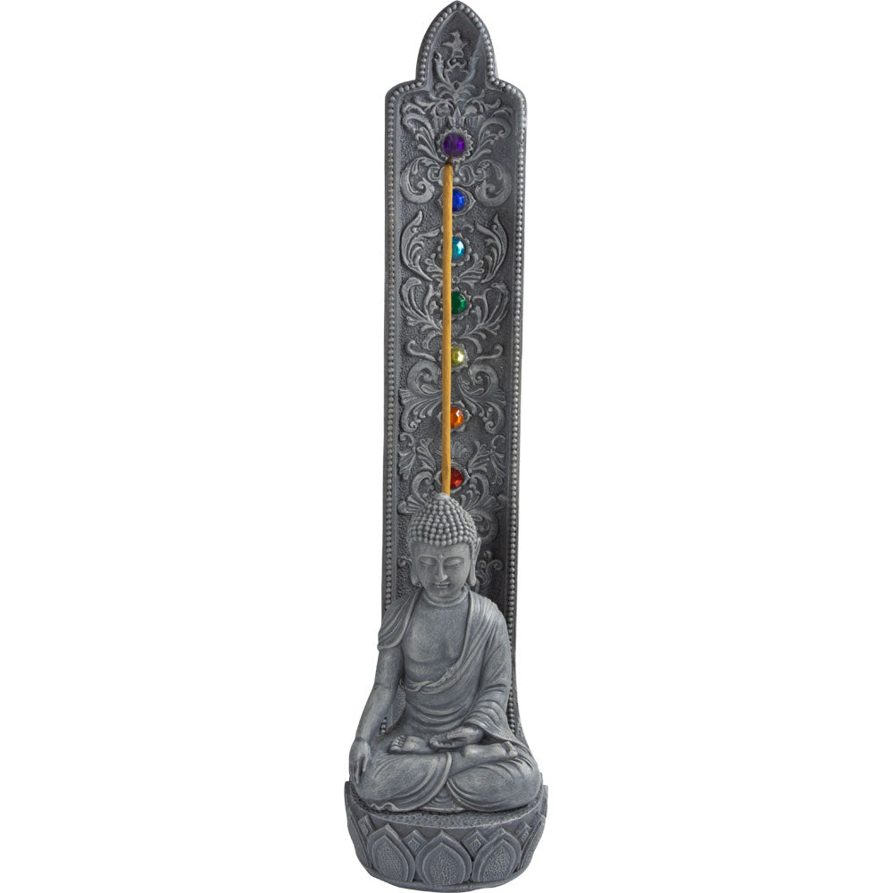 Buddha with Chakra Gems Polyresin Incense Holder