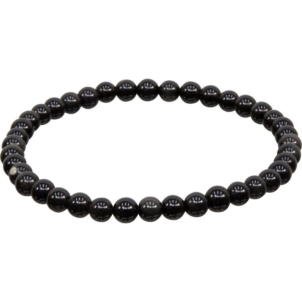 Black Obsidian 4mm Bead Gemstone Bracelet