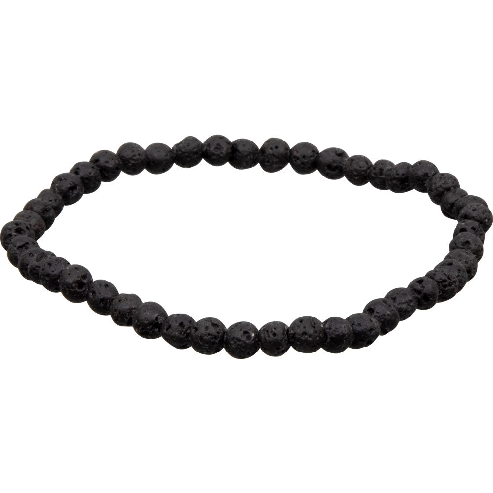 Lava 4mm Bead Gemstone Bracelet