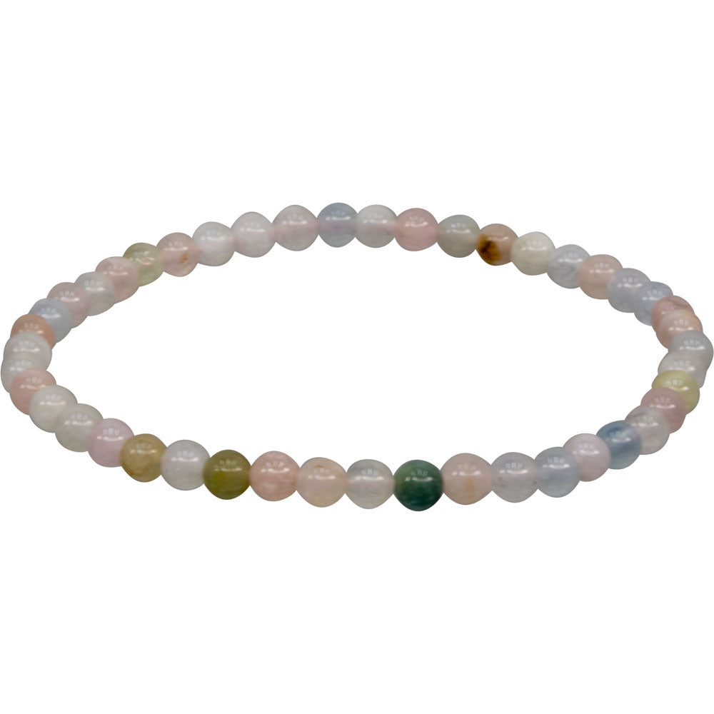 Morganite 4mm Bead Gemstone Bracelet