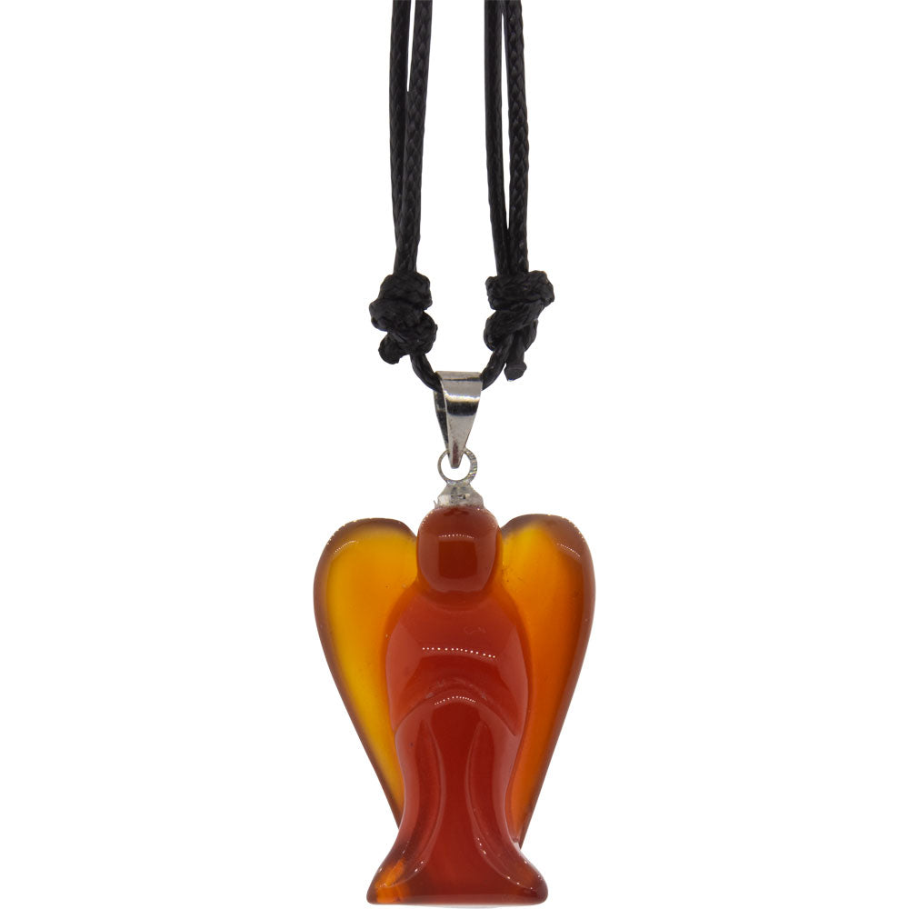 Carnelian Gemstone Angel Necklace