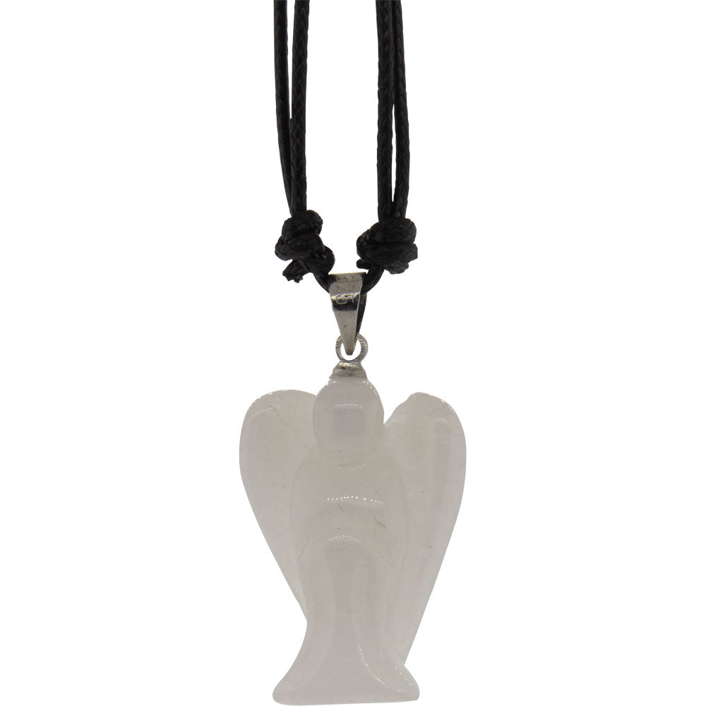 White Jade Gemstone Angel Necklace