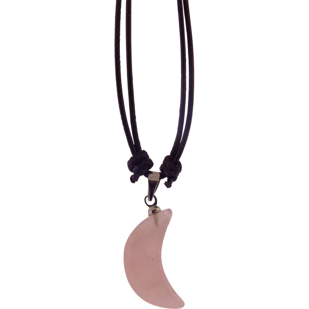 Rose Quartz Goddess Moon Necklace