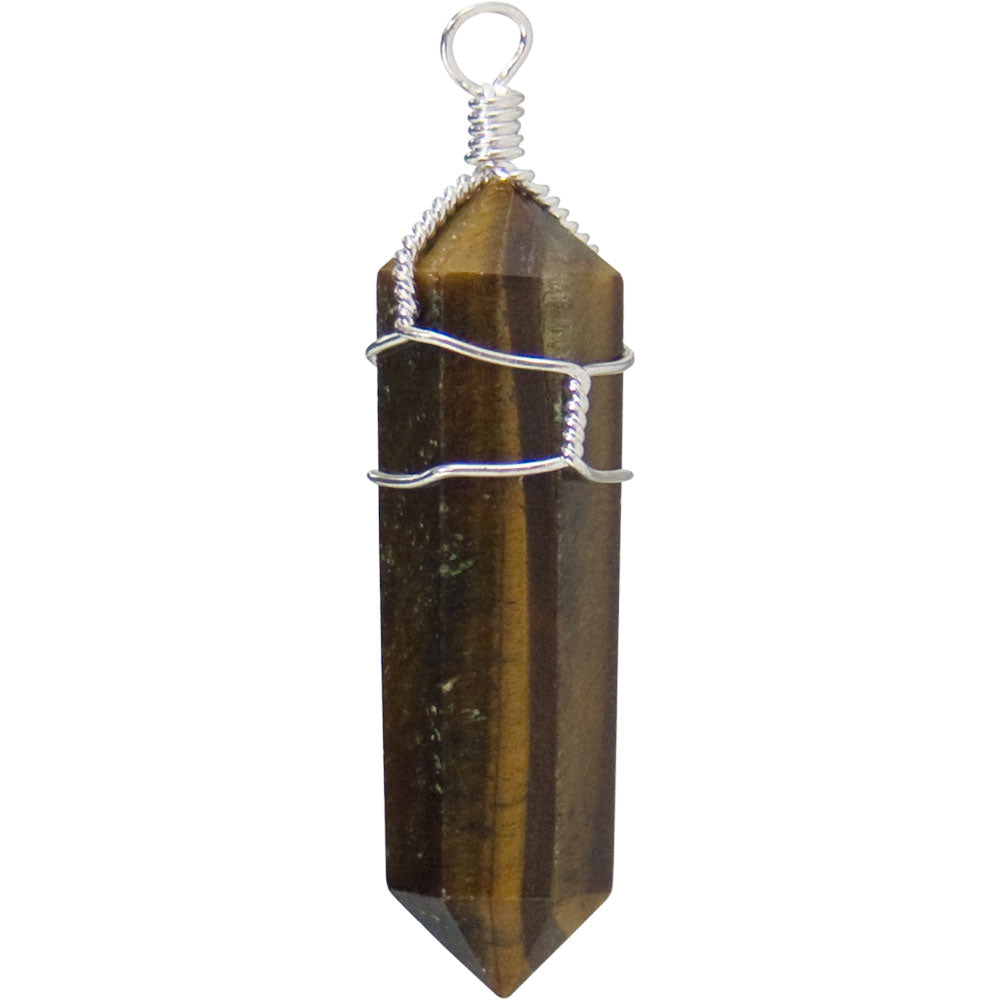 Tiger Eye Wire Wrapped Point Pendant