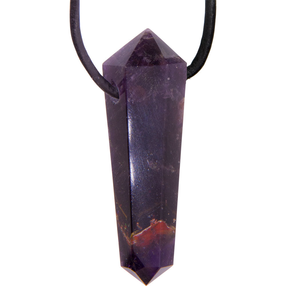 Amethyst Double Terminated Point Metaphysical Stone Necklace: Channel Dual Energies, Evoke Arcane Elegance!