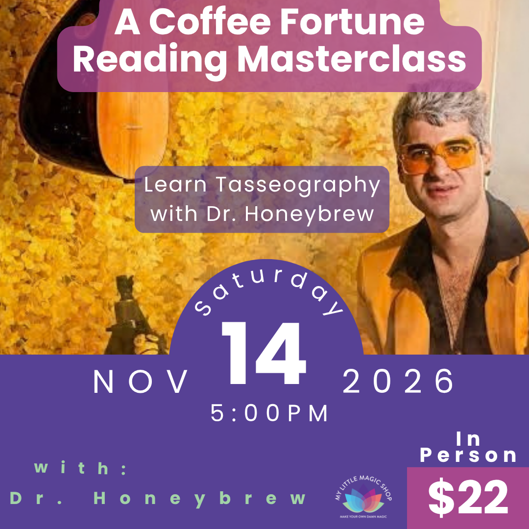 Promotional graphic for a coffee-themed reading masterclass featuring Dr. Honeybrew.