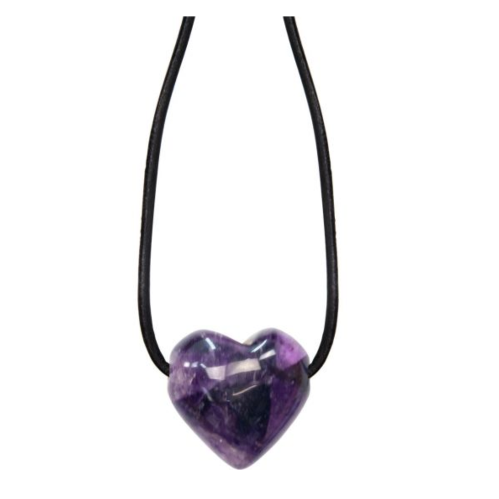 Amethyst Puffed Heart Necklace