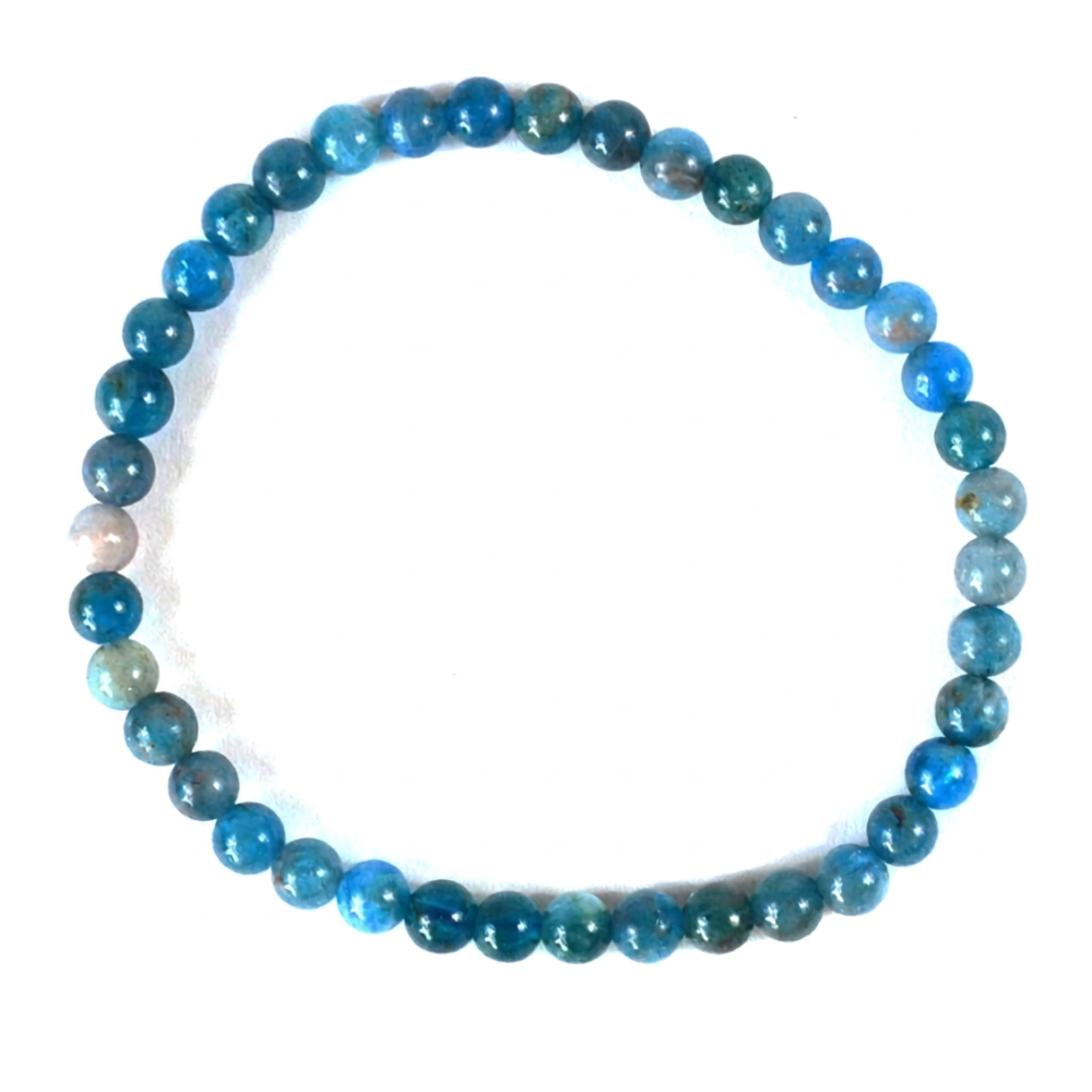 Apatite 4mm bead gemstone bracelet on elastic cord