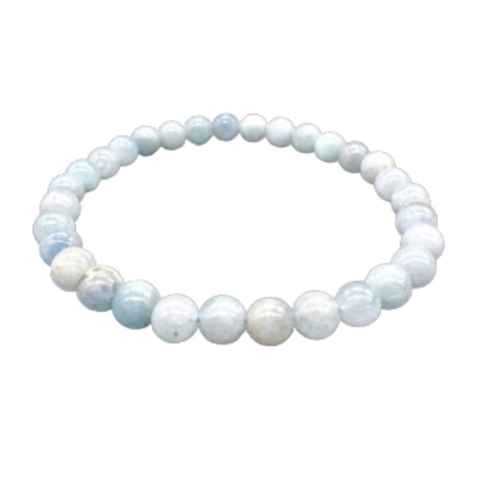 Aquamarine 4mm bead gemstone bracelet