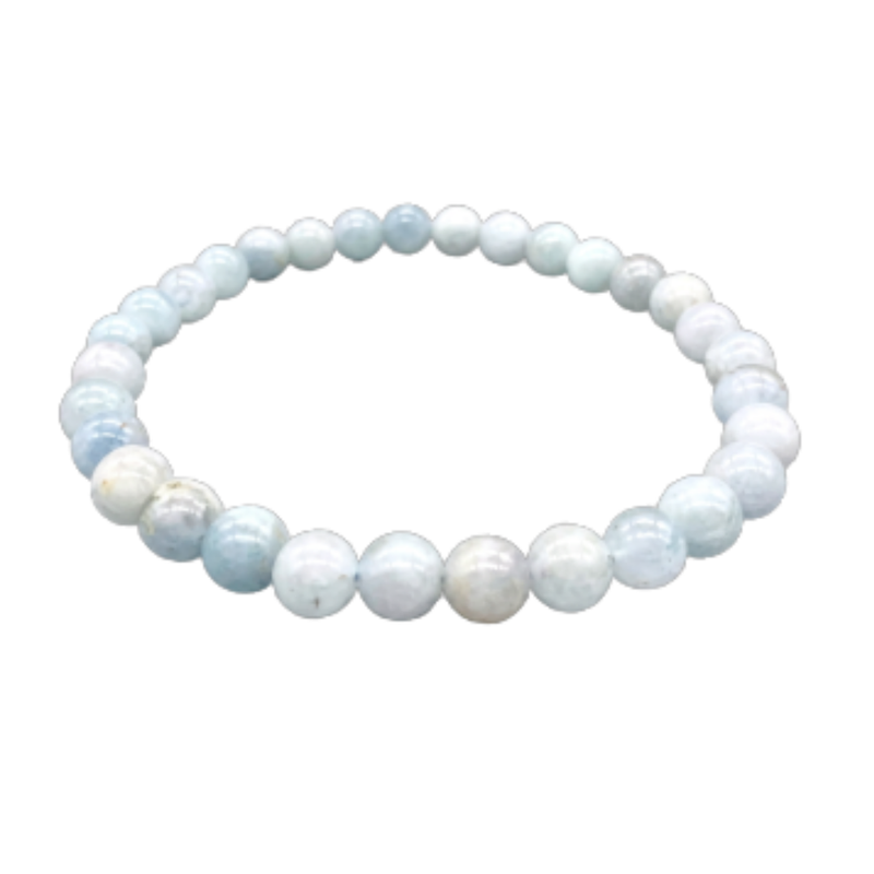 Aquamarine 4mm bead gemstone bracelet
